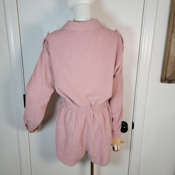 Solai The Label Dusty Pink Ribbed Romper Resort Wear Size Medium - Picture 6 of 10